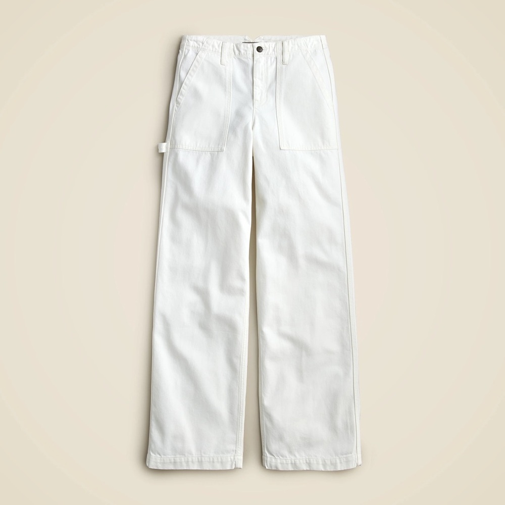 J. Crew White Wide-Leg Jeans